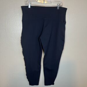 SPANX On The Go Slim Straight Ankle Pants Navy Blue 1X Petite